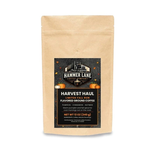 Harvest Haul 12 oz pumpkin spice flavored coffee bag – Hammer Lane Coffee Company