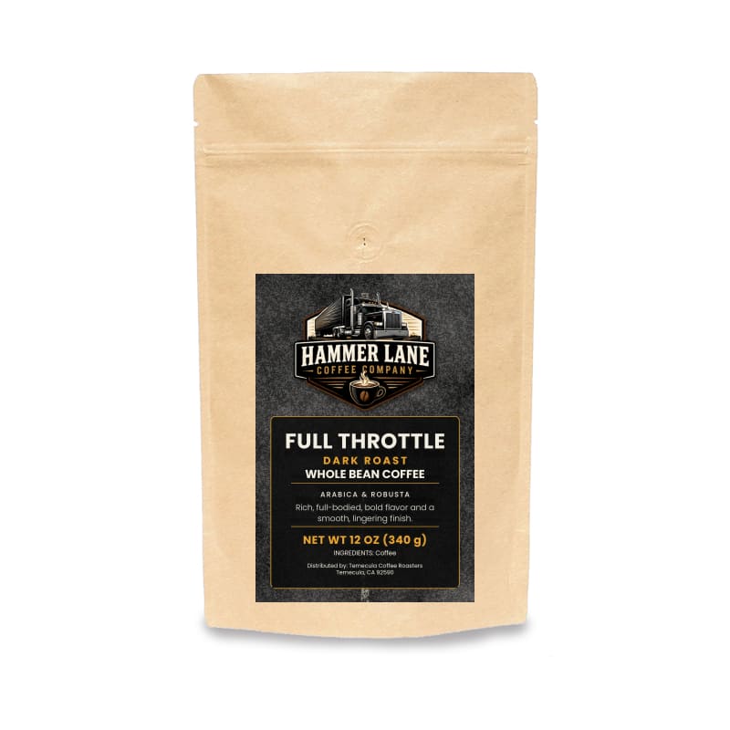 Full Throttle 12 oz dark roast coffee bag – Hammer Lane Coffee Company