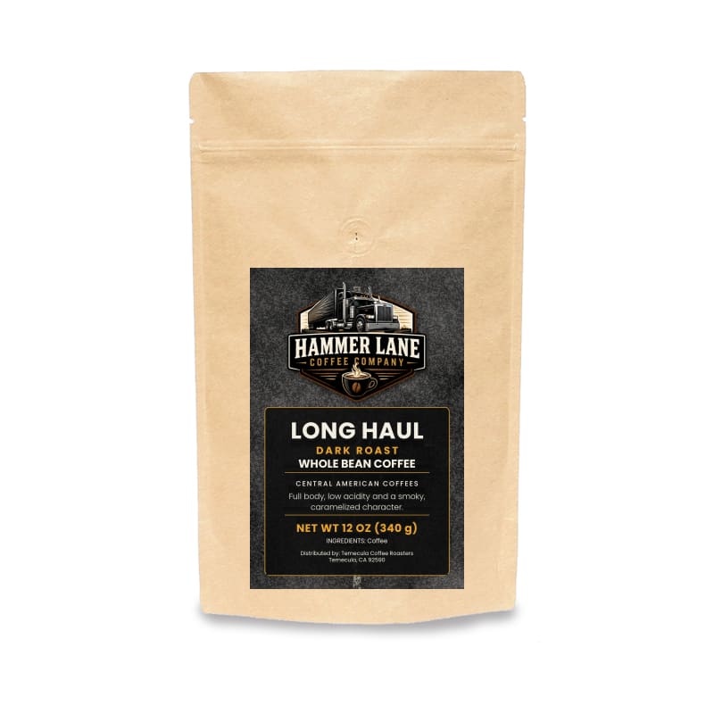 Long Haul 12 oz dark roast coffee bag – Hammer Lane Coffee Company