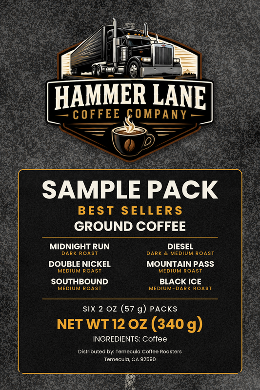 Hammer Lane Best Sellers coffee sample pack label