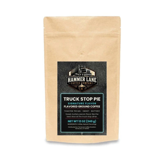 Truck Stop Pie 12 oz pecan pie flavored coffee bag – Hammer Lane Coffee Company